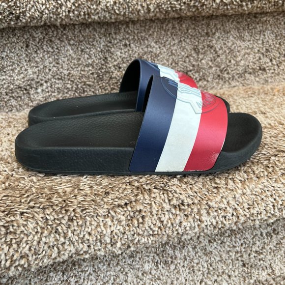 MONCLER Men's Rubber Colorblock Pattern Slides- - Picture 4 of 15
